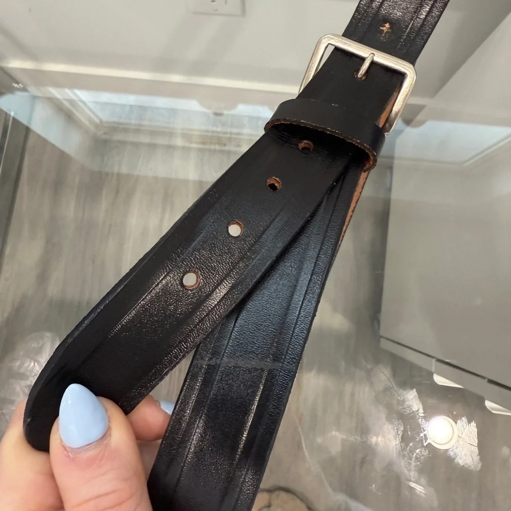 Cowhide Genuine Leather Women’s Black Belt (M)